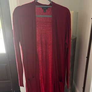 Halogen Red Long Cardigan
